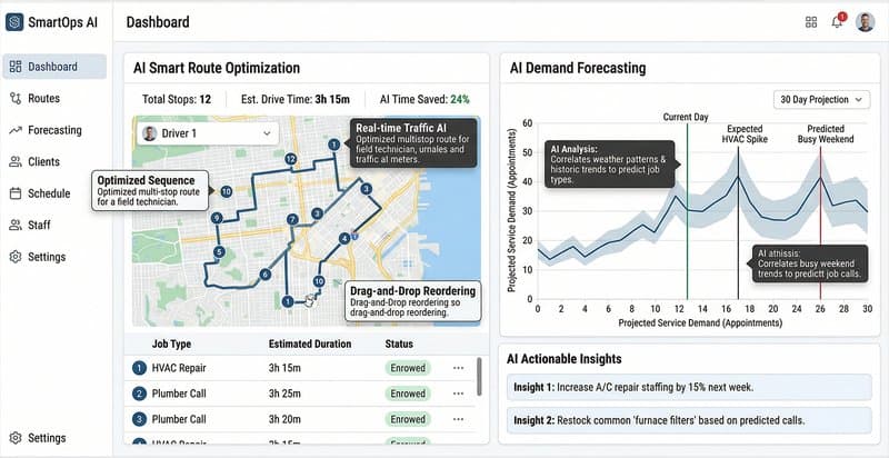 AI route optimization and demand forecasting