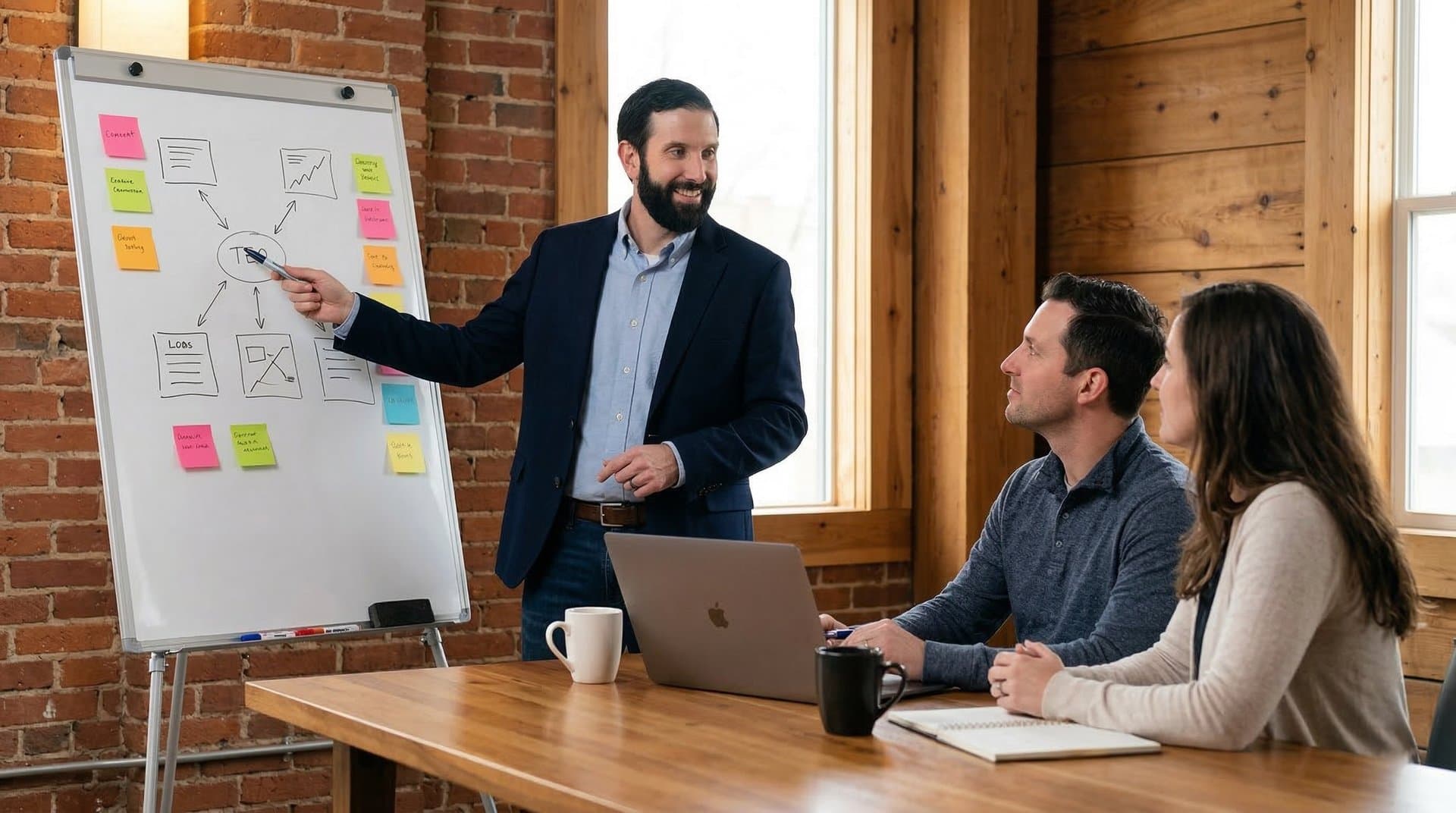 Presenting solutions at whiteboard